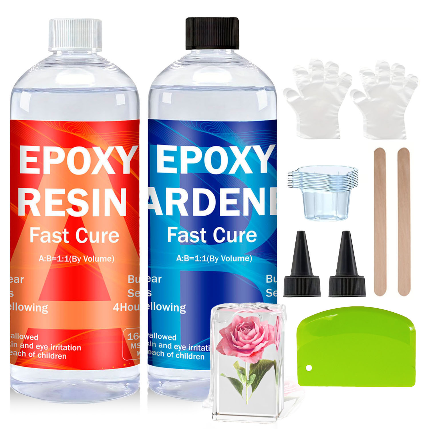 Resin Kit Cast - Kit de Resina Epóxi Transparente 8oz/16oz/32oz,
