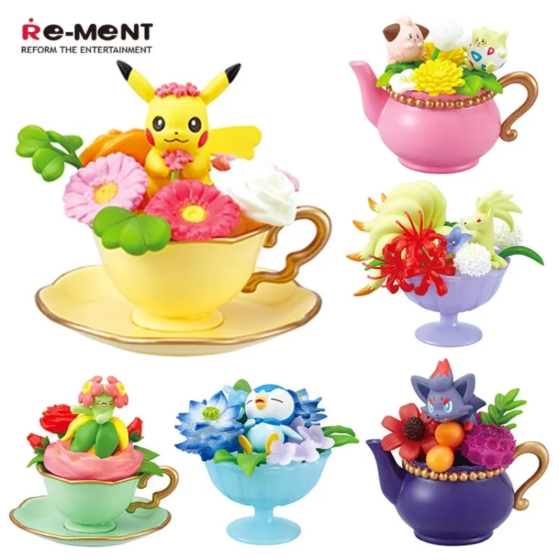 Model Kit Pokemon - Pokemon miniatura flor copo cena caixa