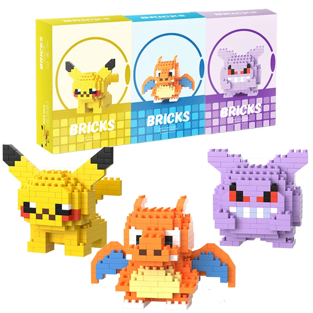 Model Kit Pokemon - Blocos de Construção Micro Pokemon Pikachu