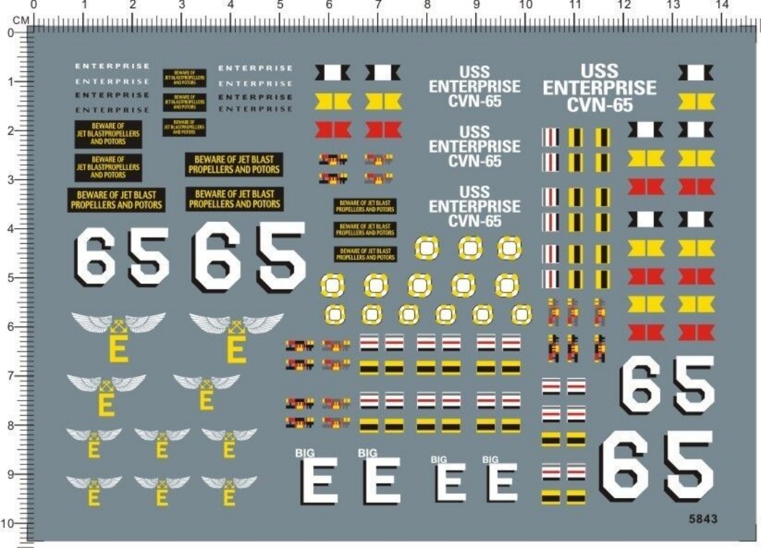 Model Kit Uss Enterprise - Adesivo de deslizamento aquático para kit