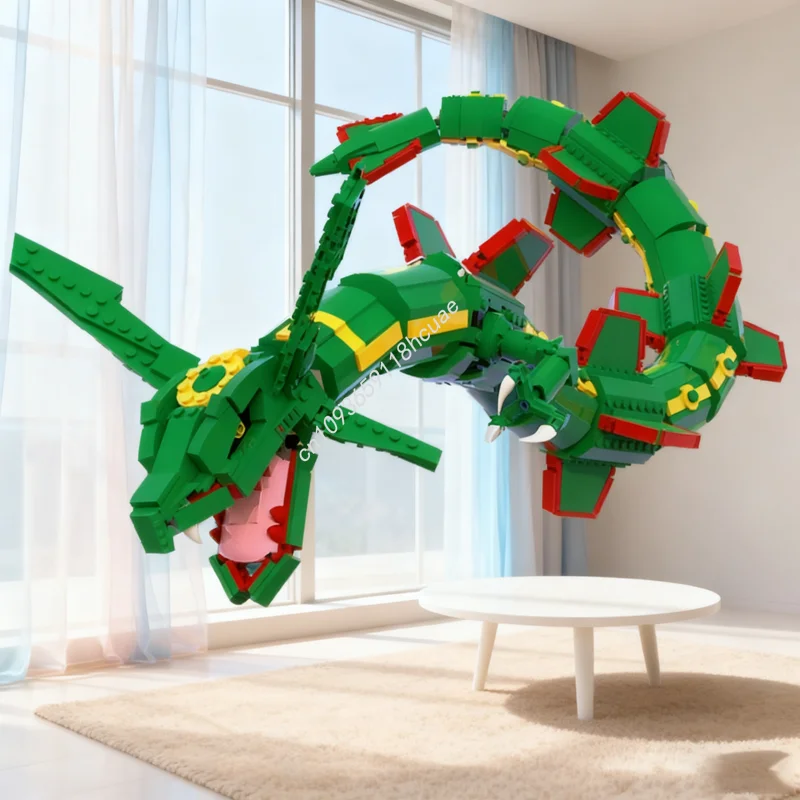 Model Kit Rayquaza - 1417 peças MOC Pokémon Rayquaza Modelo